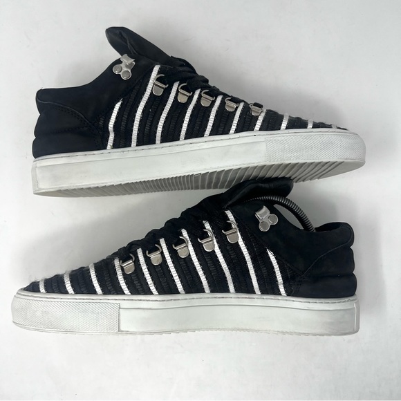 Filling Pieces Men’s Mountain Cut Fashion Sneaker Sz 42 EU 9.5 US Striped Black - Picture 5 of 8